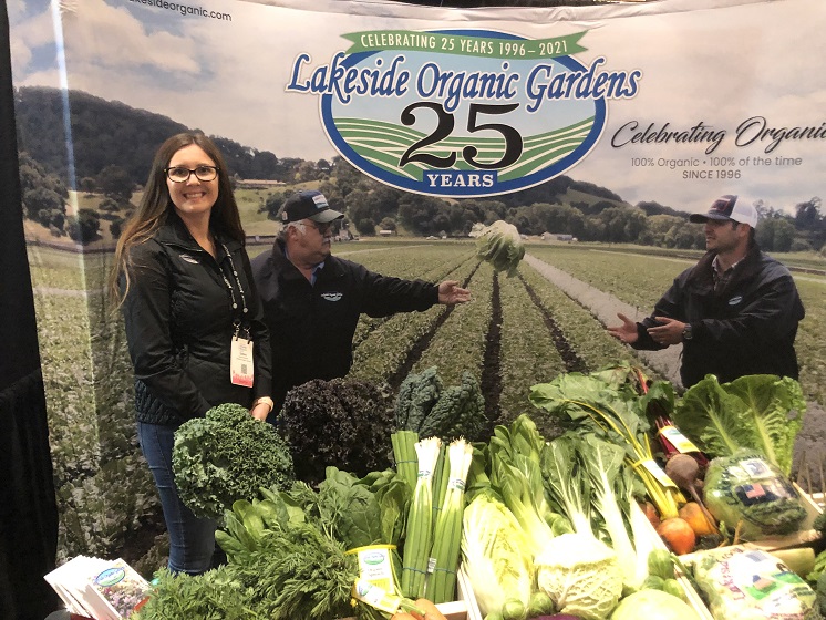  Sarah Shepherd, sales executive for Watsonville, Calif.-based Lakeside Organic Gardens, at The Packer's 2022 GOPEX show in Hollywood, Fla.
