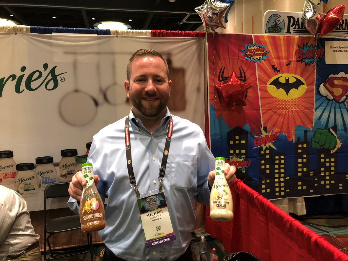  Michael Kominsky, regional sales manager for CPG Brands in the Northeast at Ventura Foods, said the company's Marie's brand has introduced a new line of plant-based dressings. The line was introduced in August last year and has been receiving good reviews, he said.
