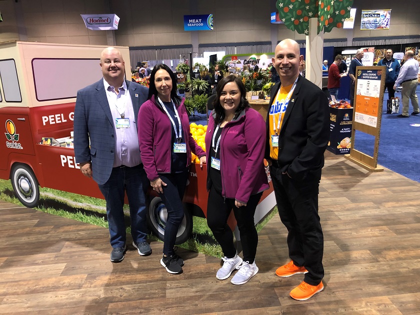  Sunkist was well-represented at the showcase. Pictured left to right: Jeff Gaston, manager director of domestic sales, Courtney Bourdas Henn, senior marketing coordinator, Destiny Dulaney, marketing manager, and Jorge Martinez, account manager.