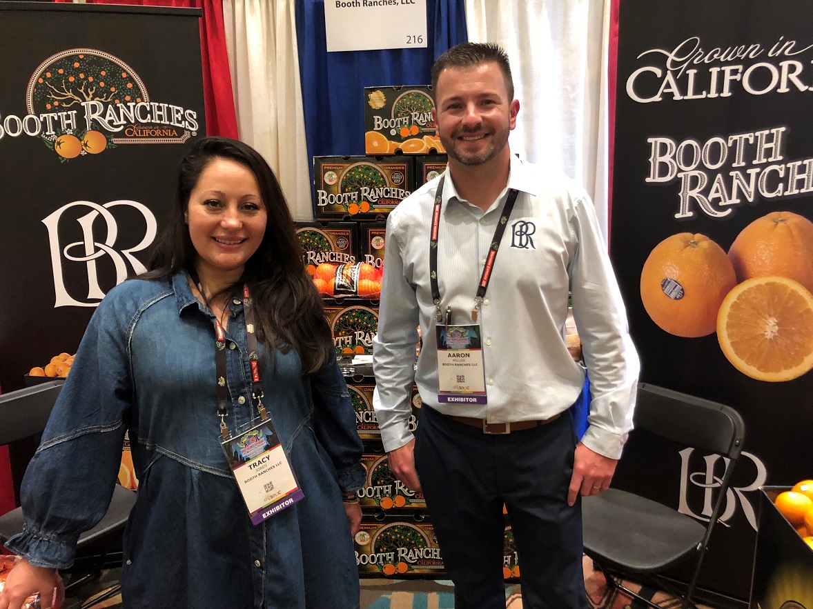  Tracy Jones, senior vice president of sales at Booth Ranches LLC, and Aaron Miller, vice president of domestic sales, say the marketer will have navels until about the first week of June, with valencias starting in mid-April.