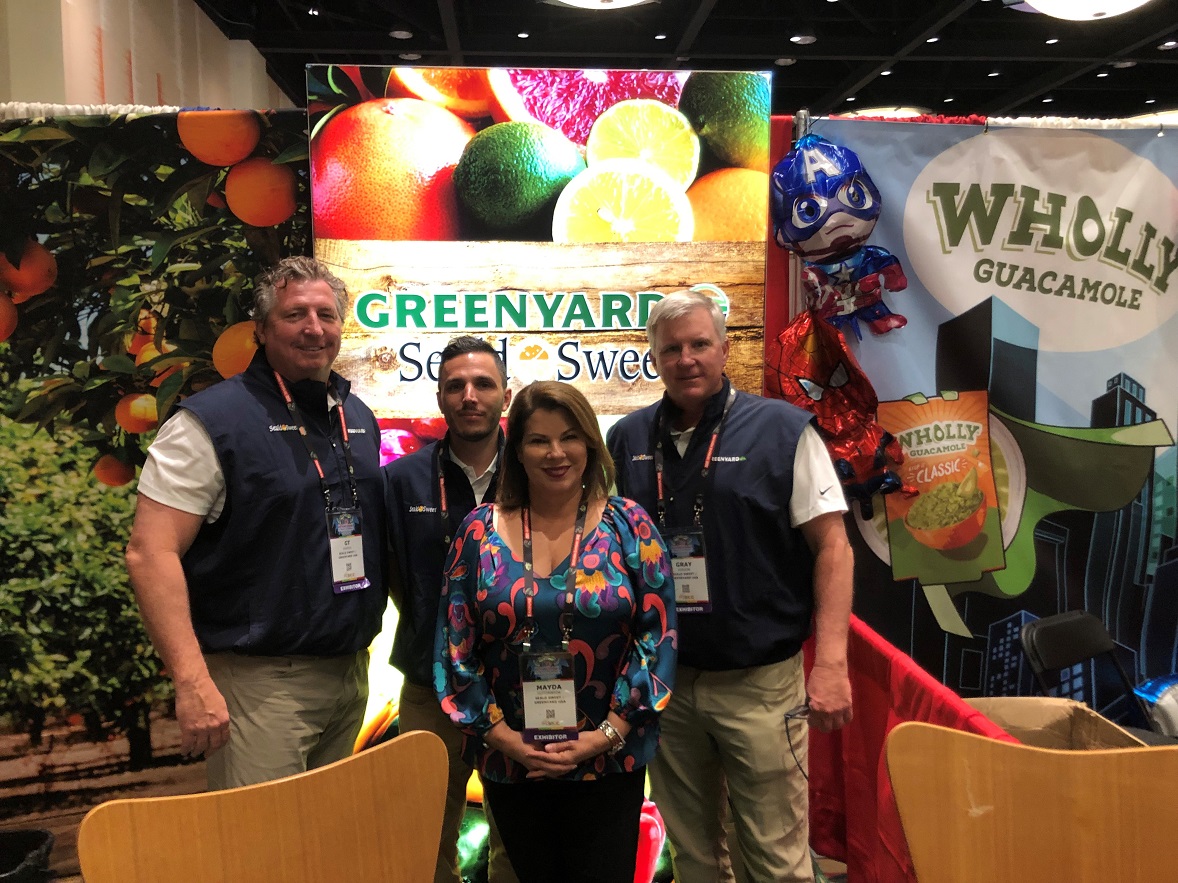  Pictured (left to right) are GT Parris, commodity manager at Seald Sweet, Vero Beach, Fla.; Carlos Sotomayor, account executive; Mayda Sotomayor, CEO of Greenyard USA/Seald Sweet; and Gray Vinson, commodity manager. Sotomayor said Seald Sweet is importing ginger on a year-round basis, which is a new development.  "We're a major importer of ginger from all Central and South America," she said.