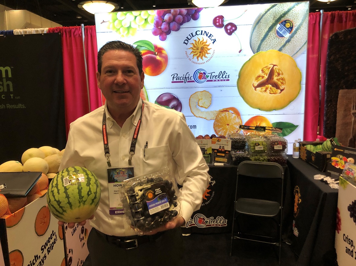  Howard Nager, director of marketing and business development for Pacific Trellis Fruit, Los Angeles, Calif., said that the company is expanding its Dulcinea brand beyond melons to other fruit, including grapes and cherries.