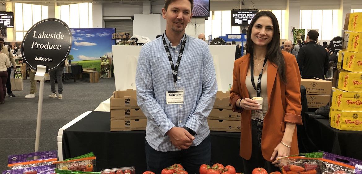  Dale Milison and Jelena Dereta of Lakeside Produce show their peppers, tomatoes and cucumbers grown in greenhouses in Leamington, Ontario.