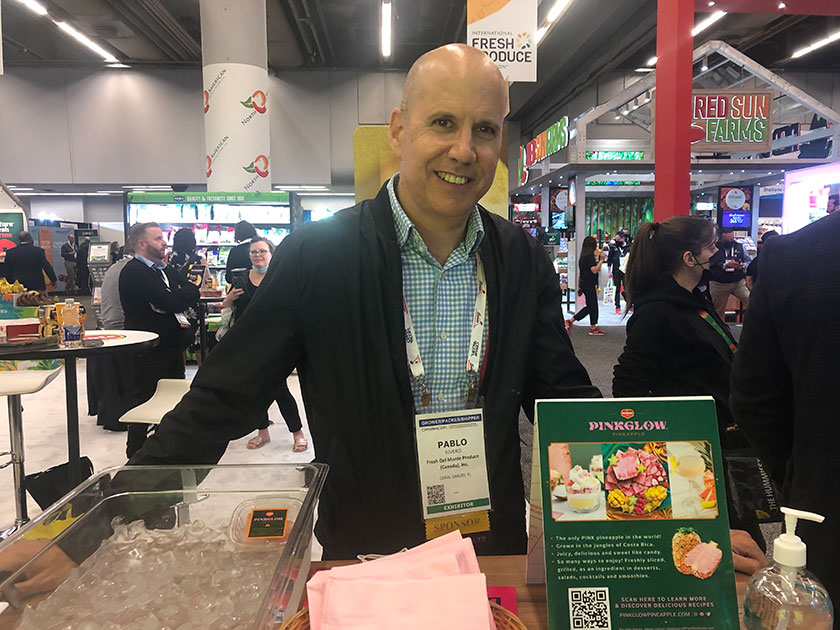  Del Monte Fresh Produce sampled its Pinkglow Pineapples. “It’s very Instagramable. It’s more than just a fruit. We really see Pinkglow as a lifestyle brand,” said Pablo Rivero. The company also showcased its Fair Trade bananas launching at Sobeys in Canada.