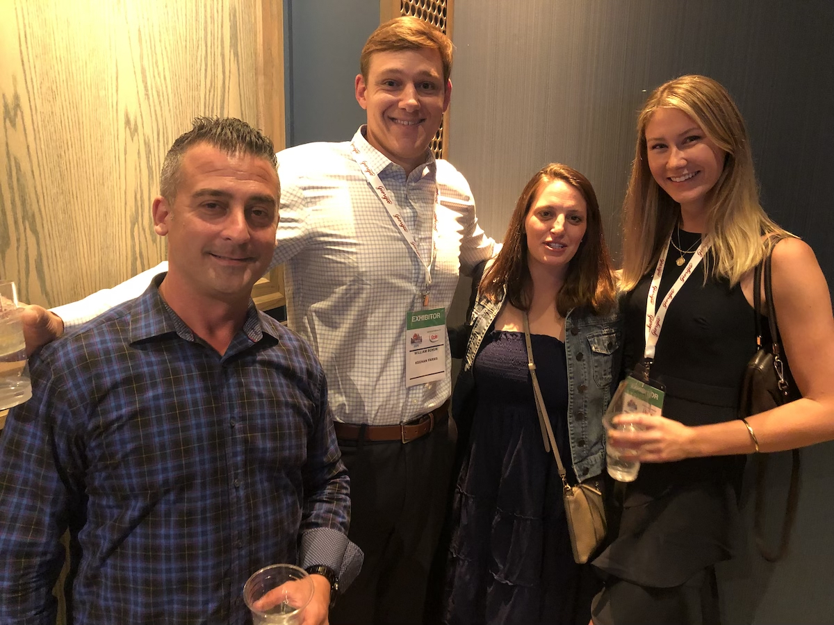  Marc Glinski of Great Lakes International Trading Co. (from left), William Schuh of Keenan Farms, Kristen Holden of Mariani Nut Co. and Elizabeth Keenan of Keenan Farms were at the 22nd New England Produce Council Expo Reception Aug. 24, at the Omni Hotel's Sporting Club in Boston.