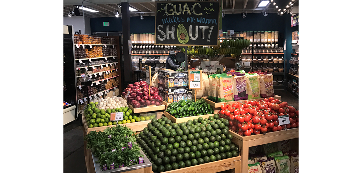  Don't forget the chips and chilled cilantro in your avocado-guacamole merchandising.