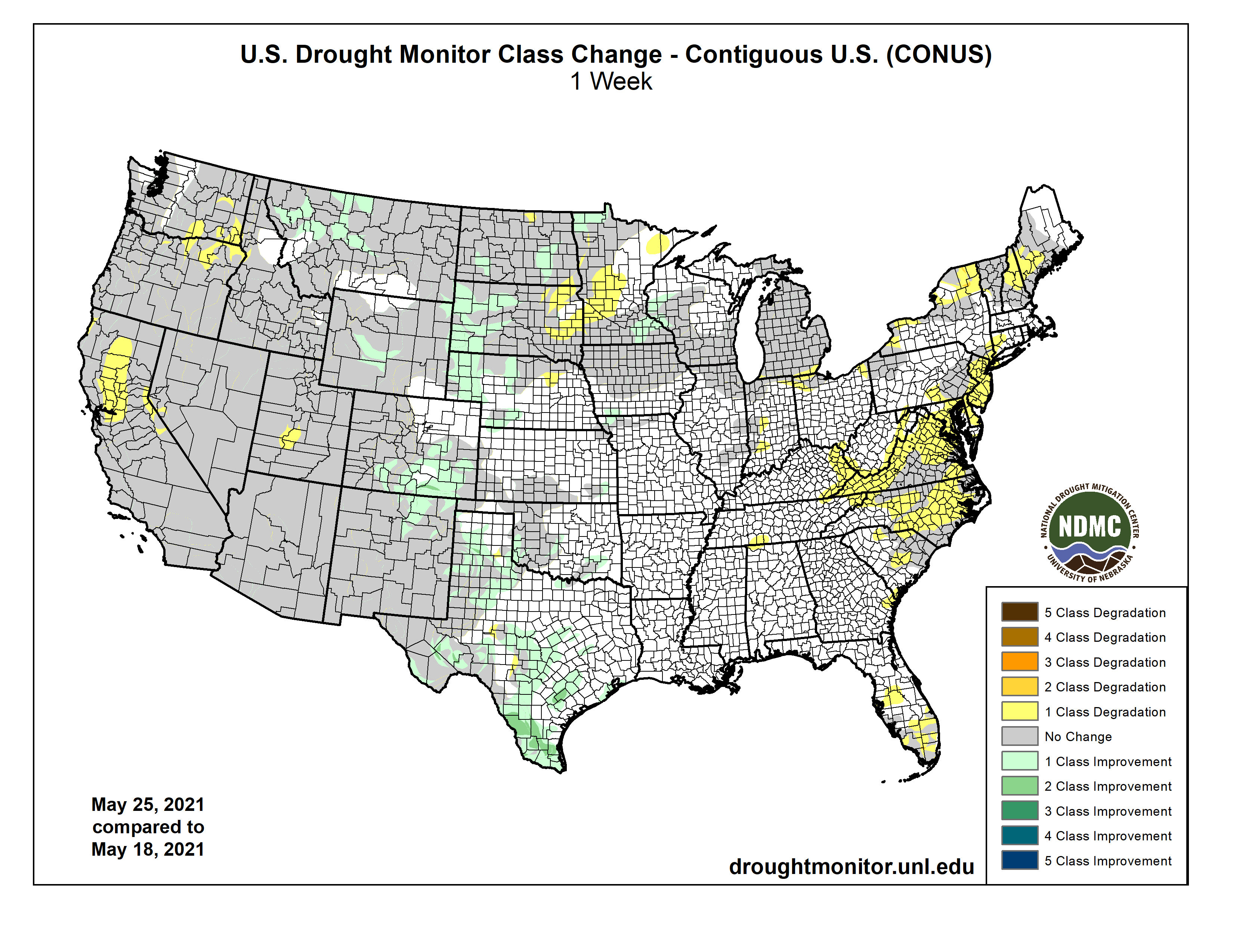 Drought change map