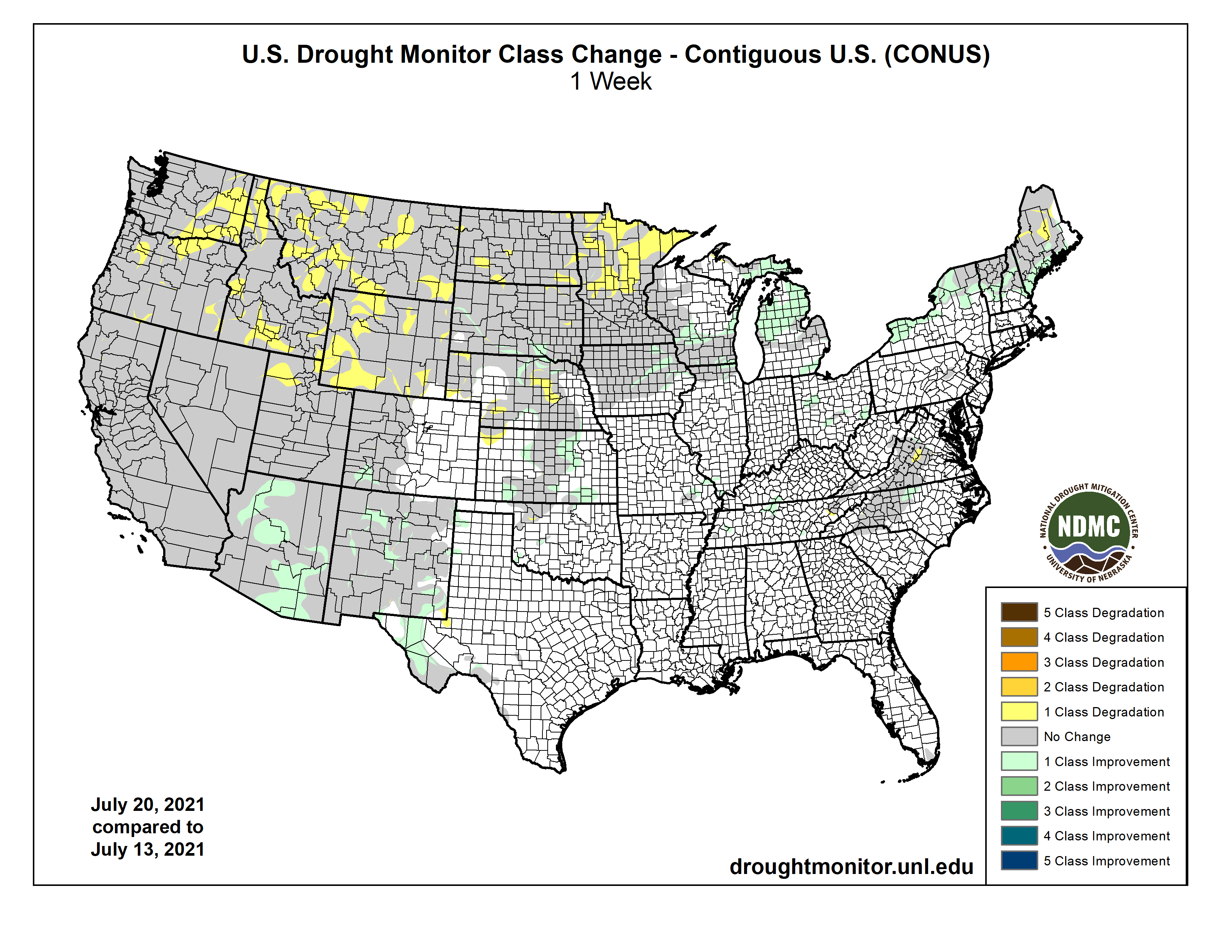 Drought change map