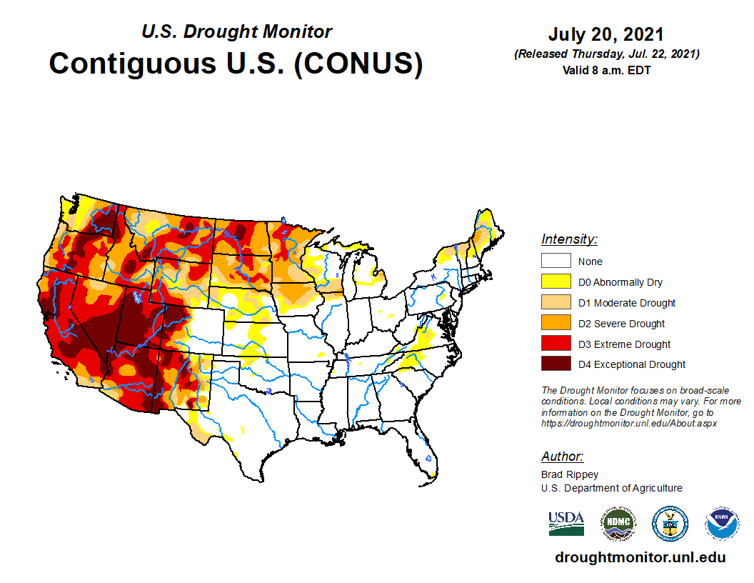 Drought still entrenched across western and northern areas of the country.