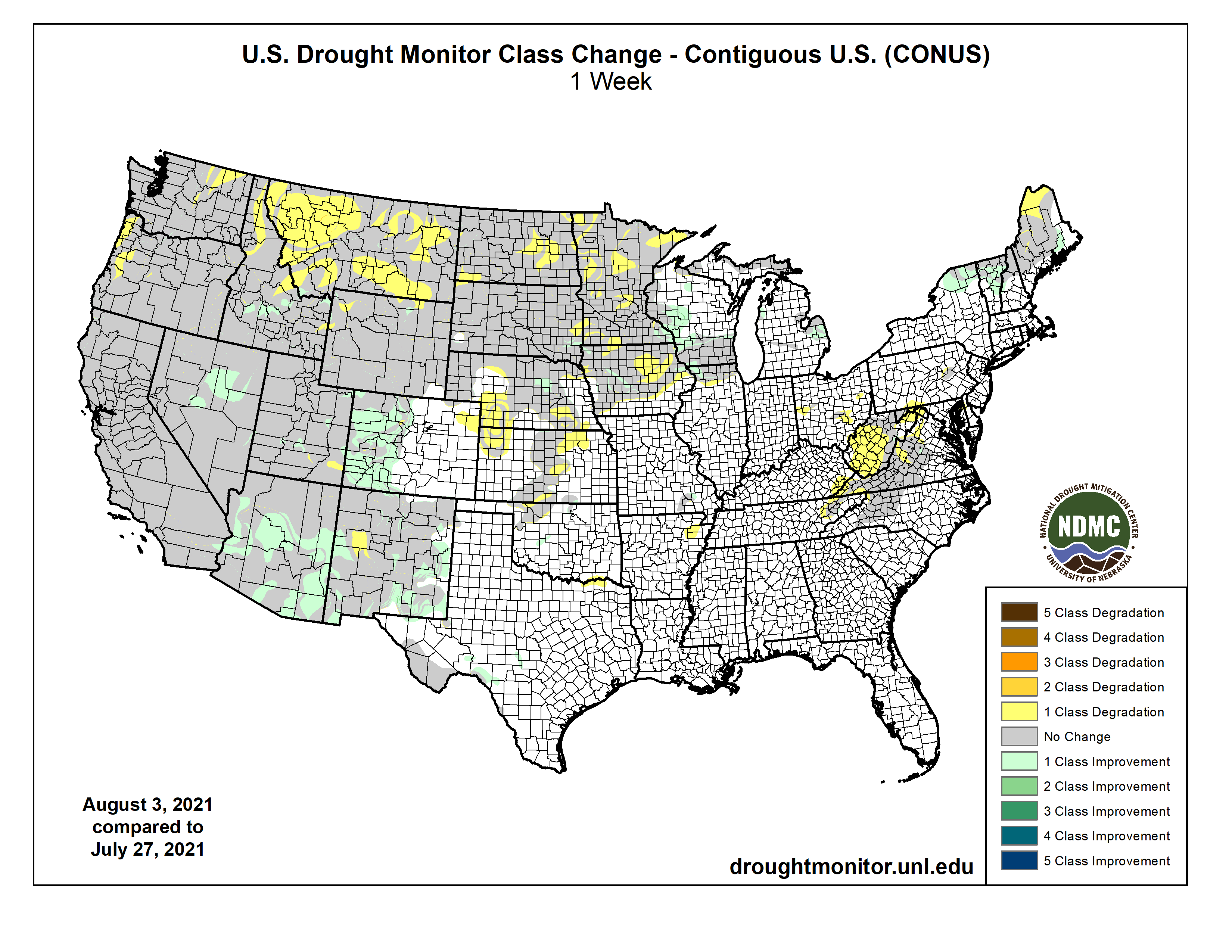 Drought change map