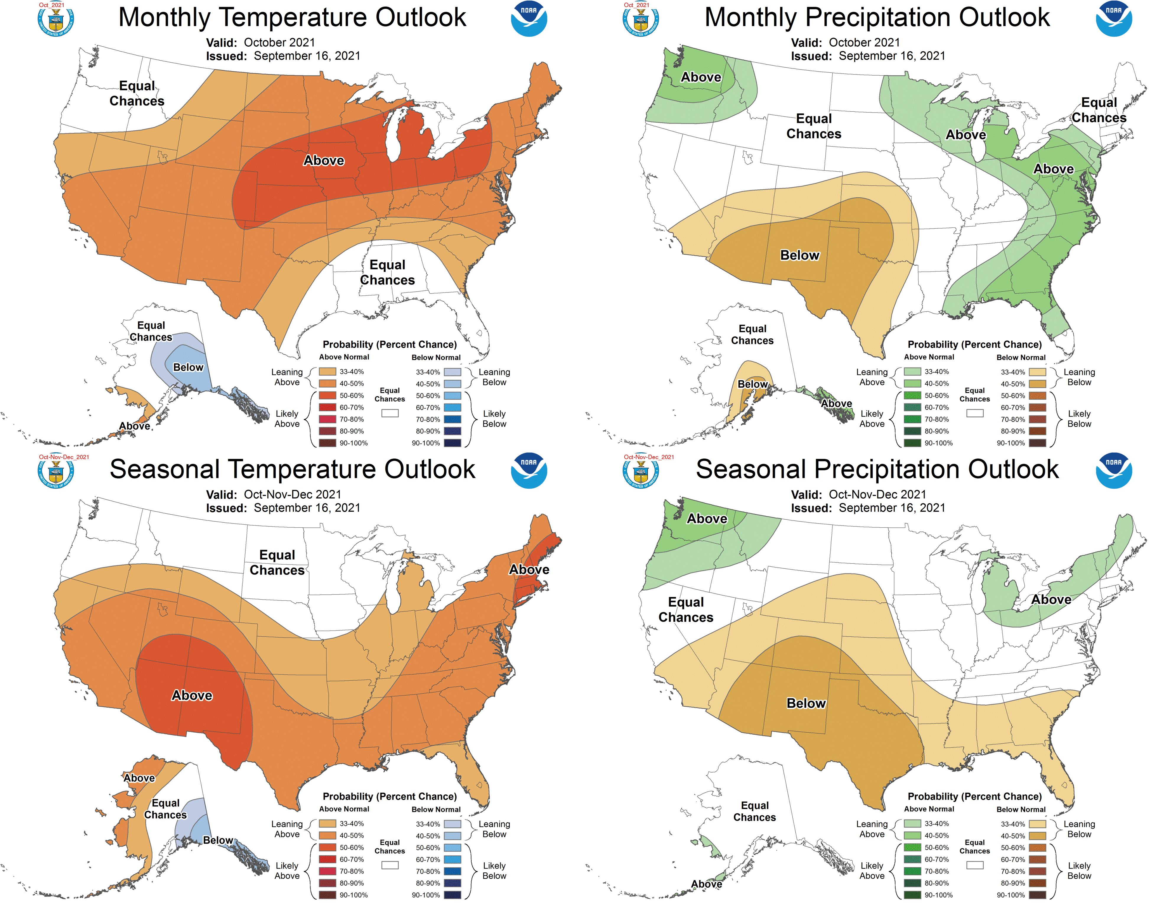 30- and 90 day forecast maps 