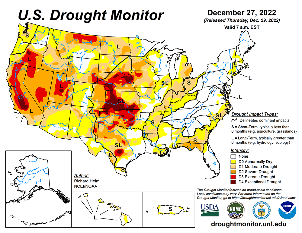 12-29-22 drought monitor
