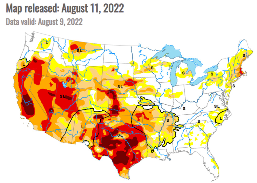 8-9-22 Drought Monitor