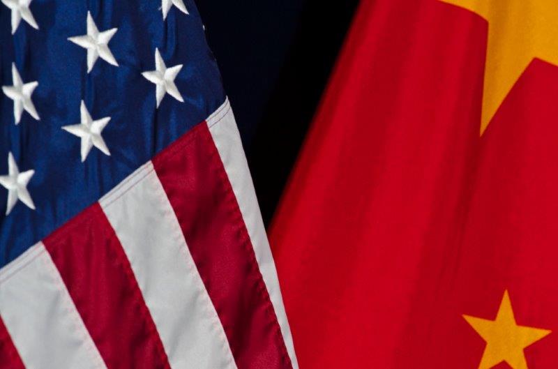 US CHINA flags