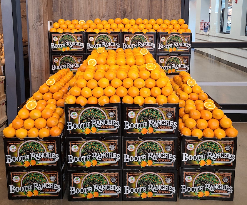 oranges on display supermarket