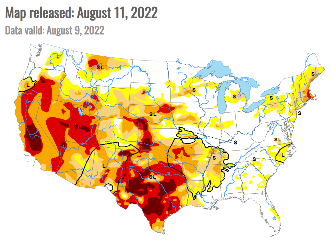 Drought Monitor 8.9.22