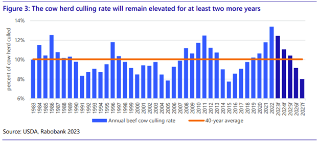 Figure 3. The cow herd culling rate will remain elevated for at least two more years