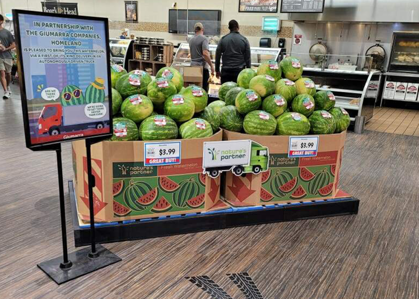 Giumarra watermelons at a Homeland grocery store.