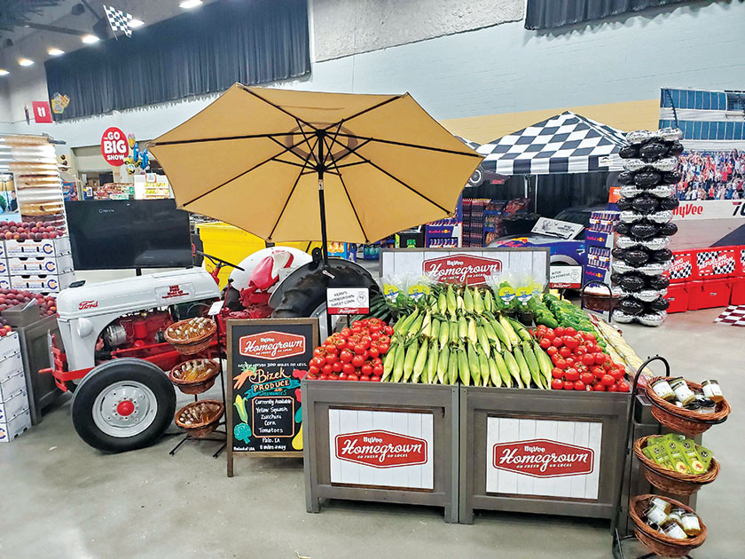 Hy-Vee’s Homegrown program offers produce grown within 200 miles of a store by local family farmers.