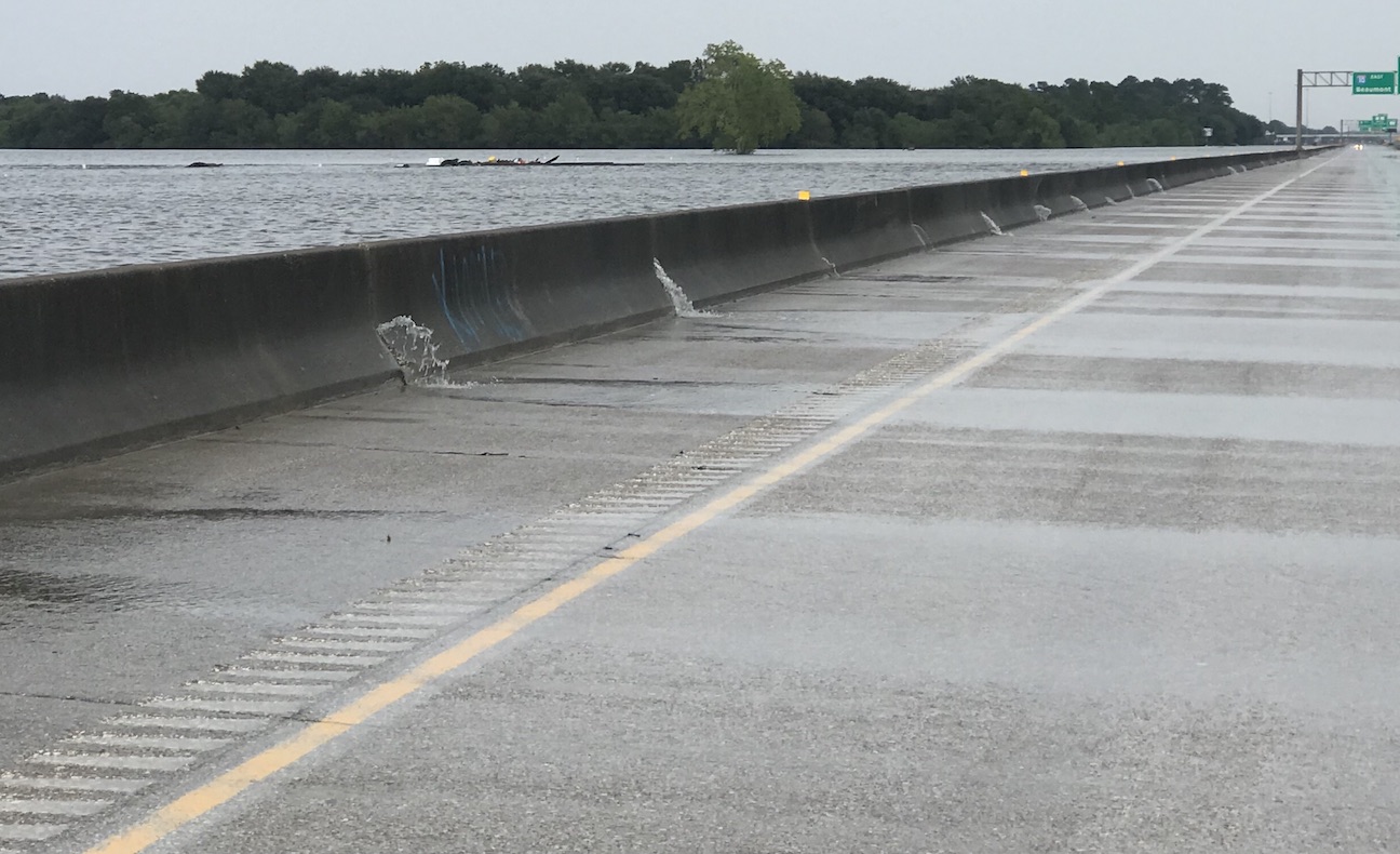 CONCRETE FLOOD BARRIER CHOKING ON WATER
