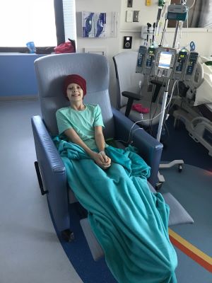 Maddie Barber at chemo