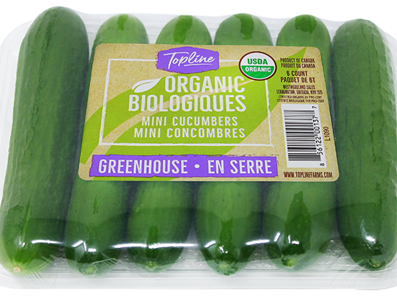 A package of mini cucumbers