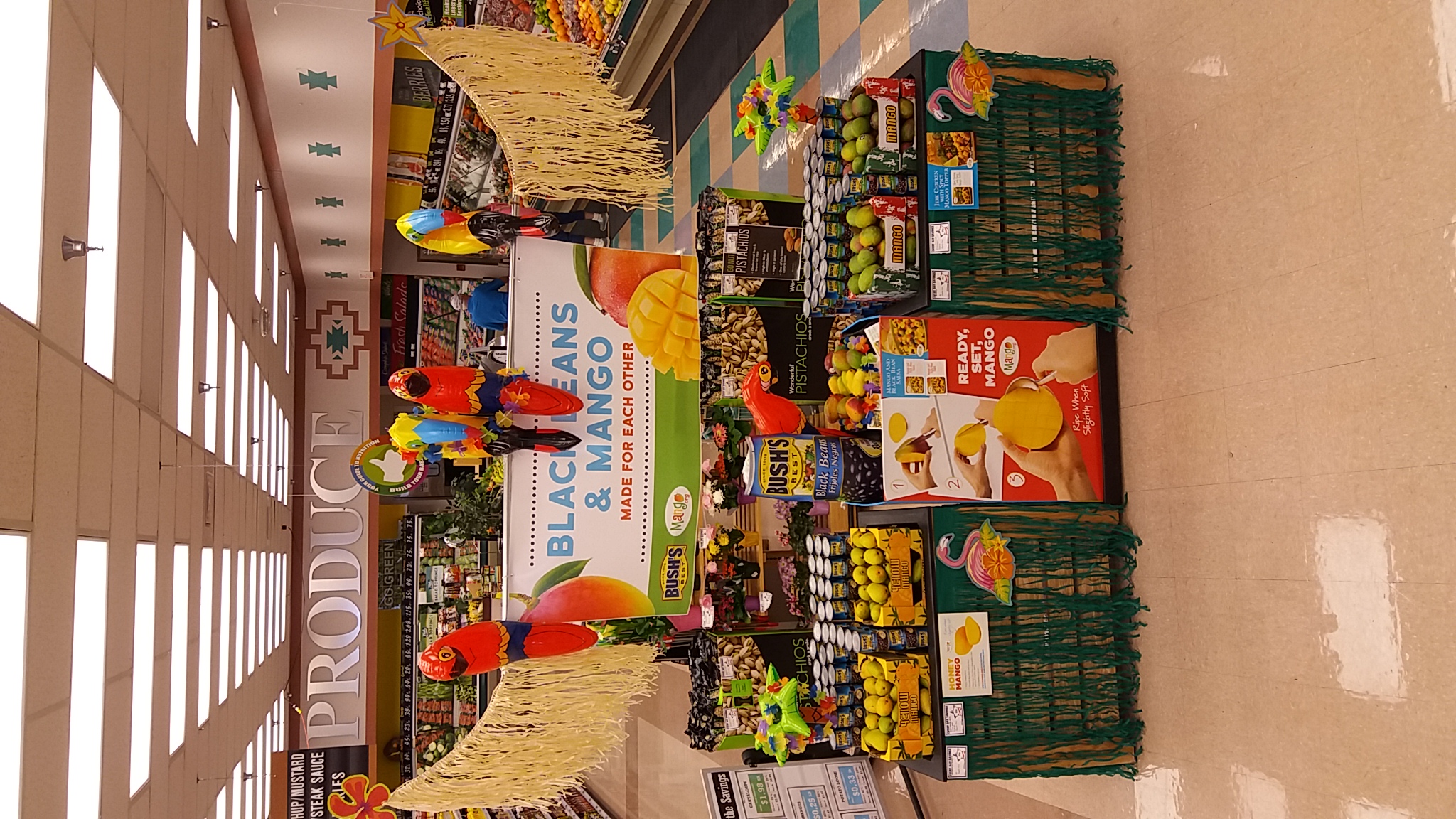 Mango and black bean display