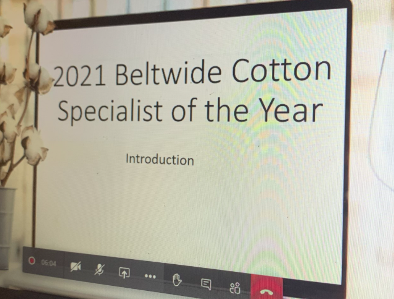 Seth Byrd receives Beltwide Cotton Specialist of the Year.