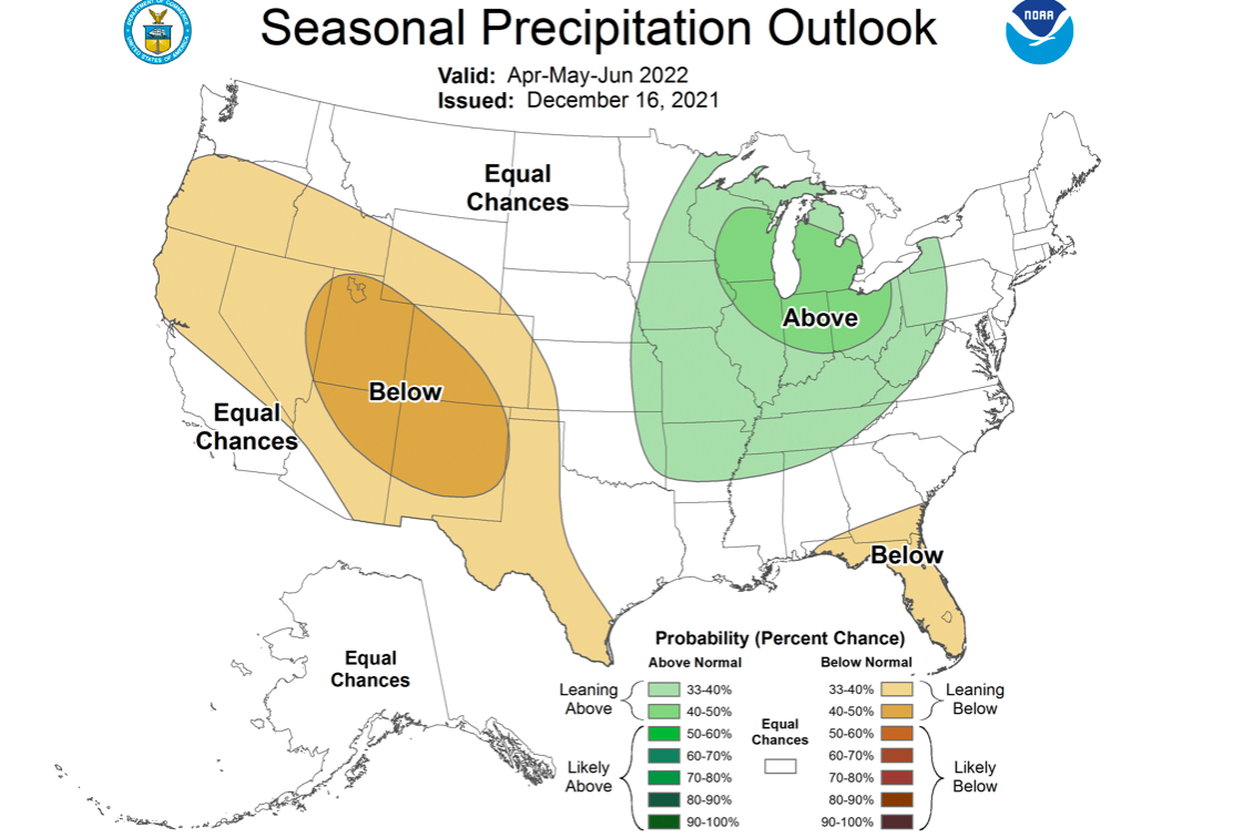 Three-Month Precipitation Probability Outlook: April-June 2022