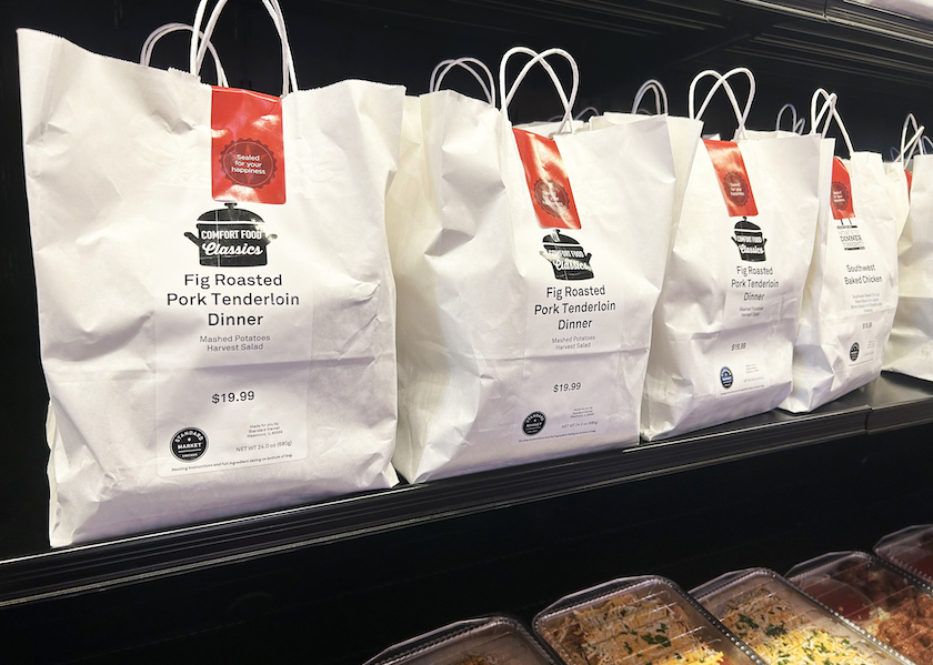 grab and go dinner bags at supermarket