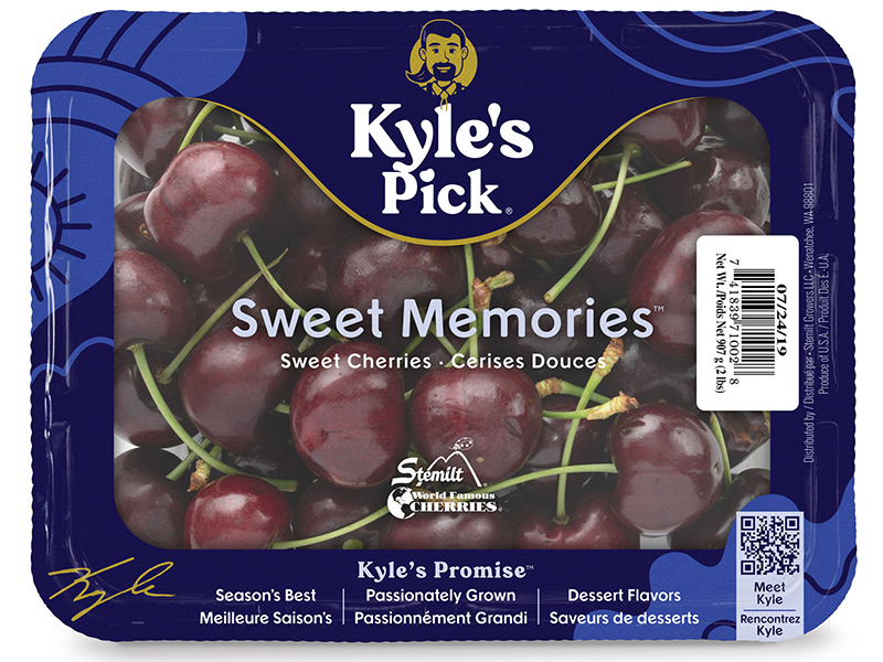 Stemilt package of its Kyle’s Pick cherries