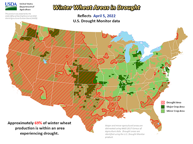 Winter Wheat Drought Map 04-05-22