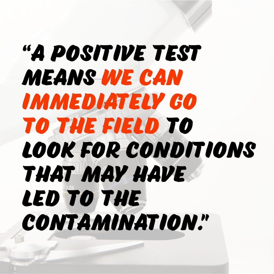 A positive test means ...