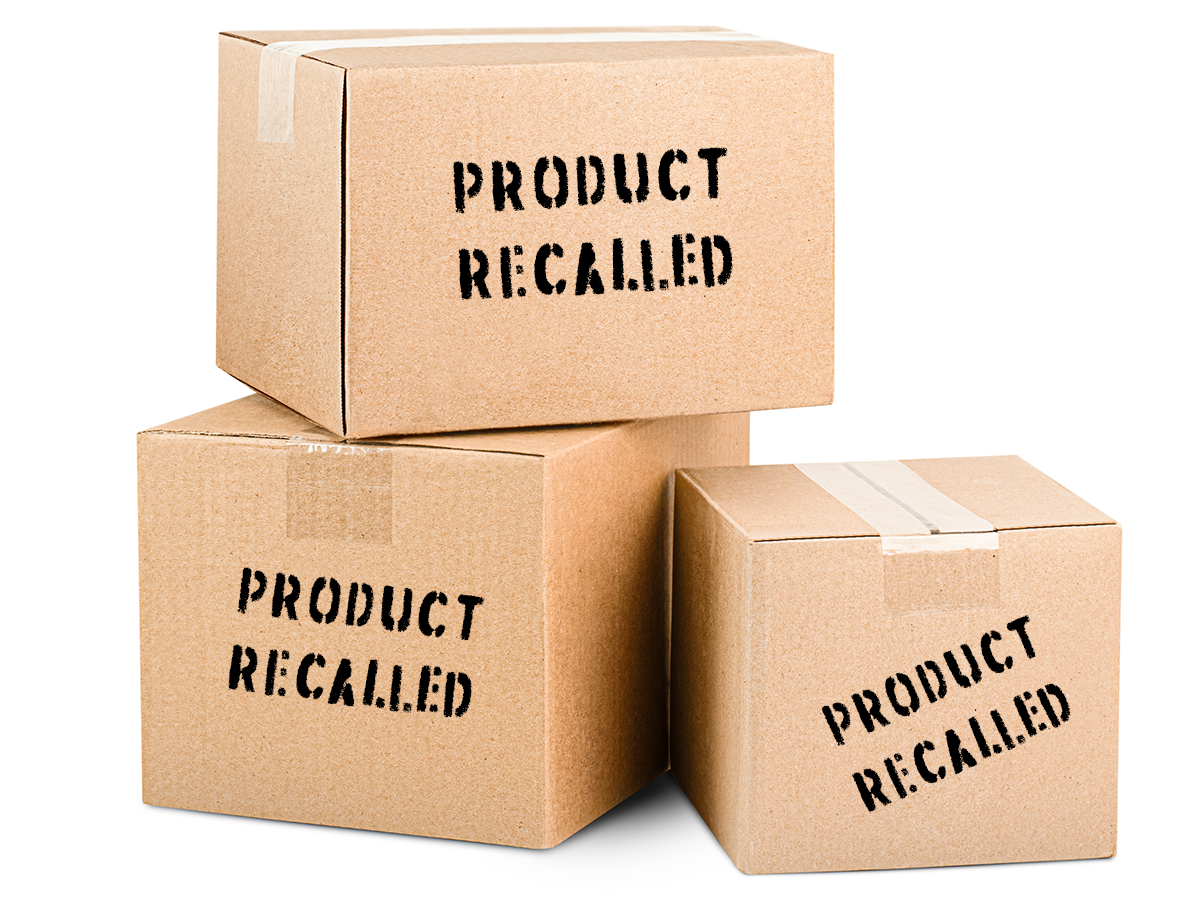 Boxes of recalled product