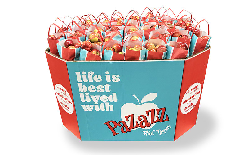 A bin of Pazazz apples. Photo: Courtesy Honeybear Brands