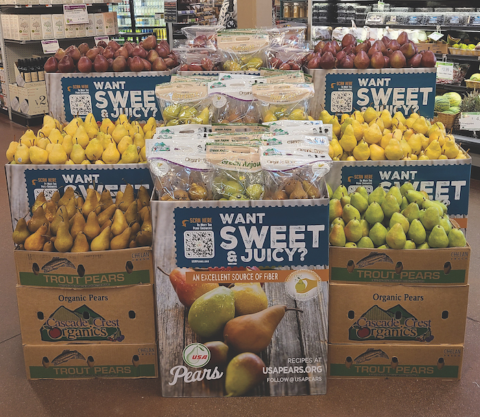 pears on display grocery store courtesy four seasons produce