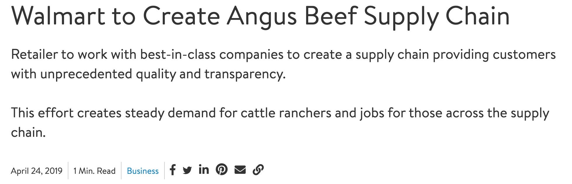 Walmart to Create Angus Beef Supply Chain