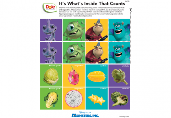 Dole Food Co. has a promotion with Monsters Inc. characters.