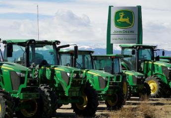 FILE PHOTO: John Deere tractors are seen for sale at a dealer in Longmont, Colorado, U.S., February 21, 2017. REUTERS/Rick Wilking/File Photo