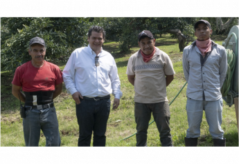 Carlos Genel Valencia (second from left) with workers from Rancho Agua Blanca.
