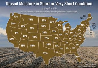Drought Watch: 12 States Have Majority of Topsoil in Short to Very Short Moisture Conditions