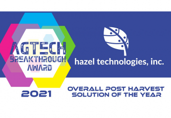 Hazel Technologies winner Of 2021 “Overall Post Harvest Solution of the Year” Award By AgTech Breakthrough