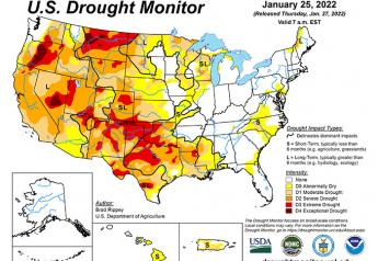 Amount of winter wheat area in drought unchanged