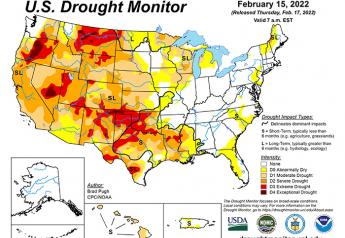 Winter wheat drought area inches higher