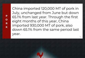 China’s Pork Imports Unchanged in July but Well Below Year-Ago