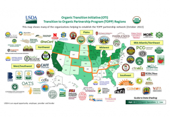 USDA announces regional networks for Transition to Organic Partnership Program