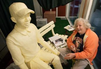 Three Famous Athletes Join the Famous Butter Cow at the Iowa State Fair