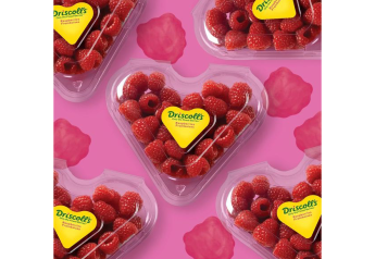 Driscoll’s offering heart-shaped raspberry clamshell