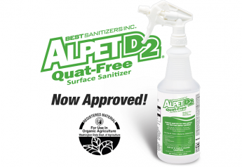 Sanitizer approved for organic use in Washington