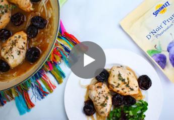 Braised Chicken with Onions & Sunsweet® D'Noir™ Prunes
